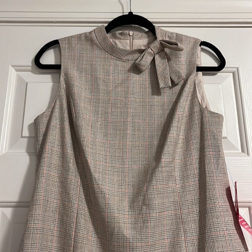 Gal Meets Glam Philippa Plaid Sleeveless Dress with Bow - Picture 2 of 11